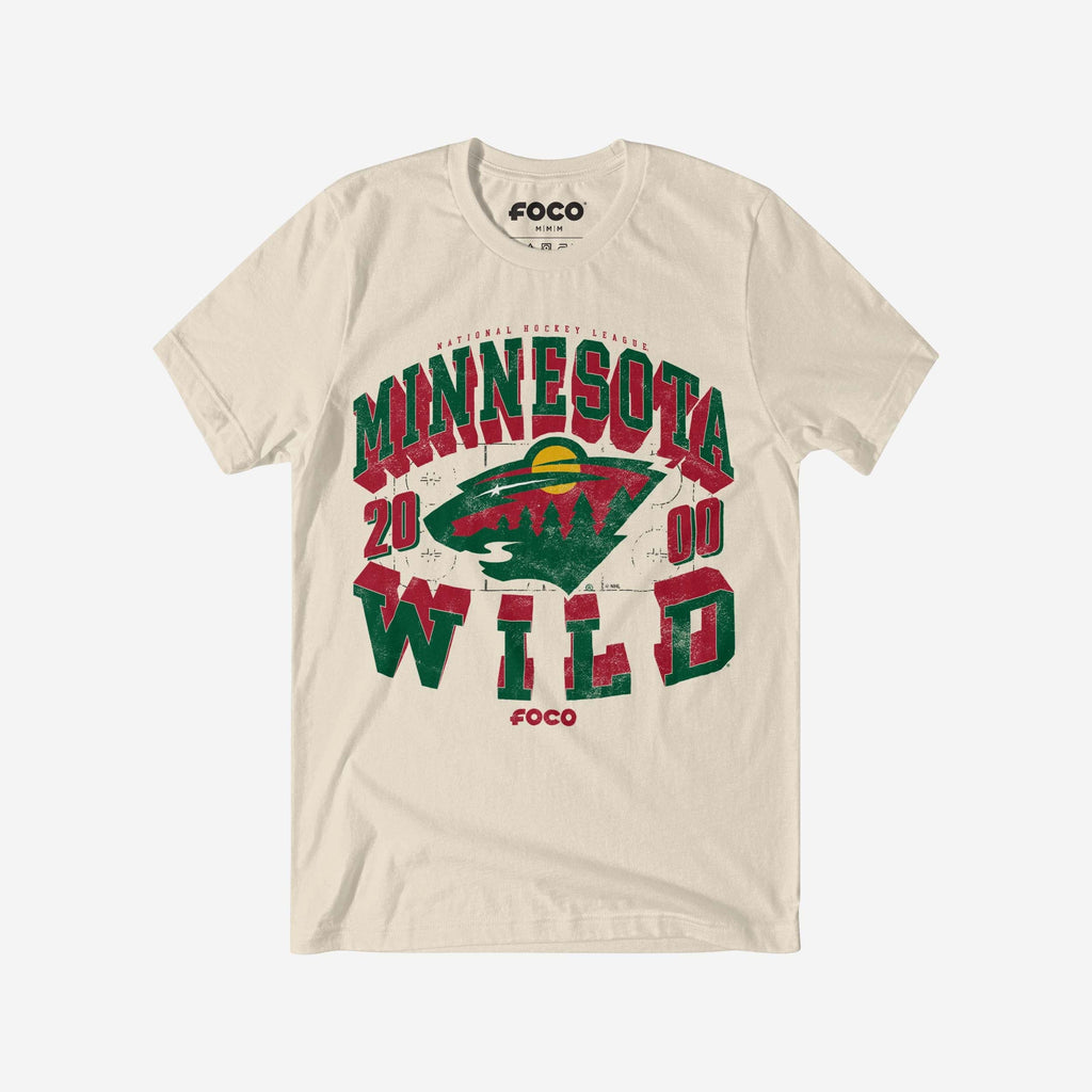 Minnesota Wild Rink Arched Wordmark T-Shirt FOCO S - FOCO.com