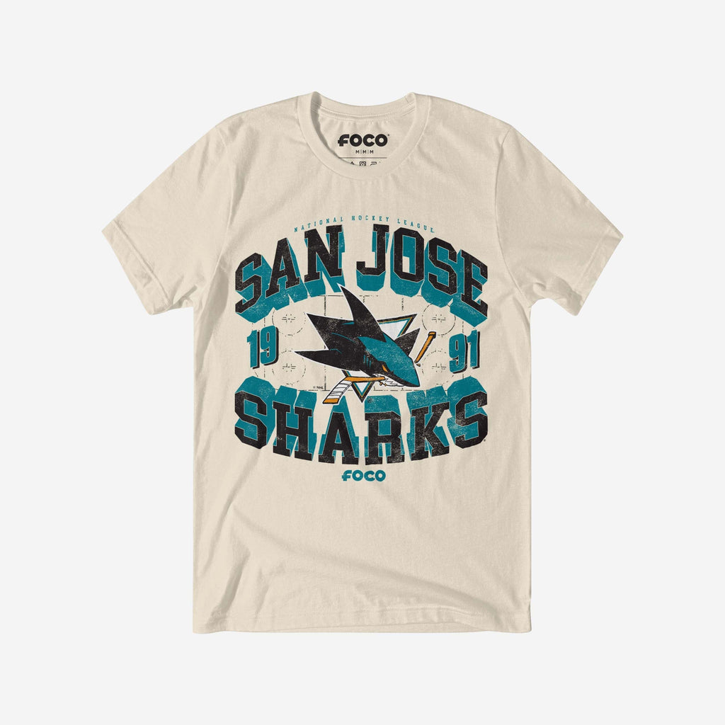 San Jose Sharks Rink Arched Wordmark T-Shirt FOCO S - FOCO.com