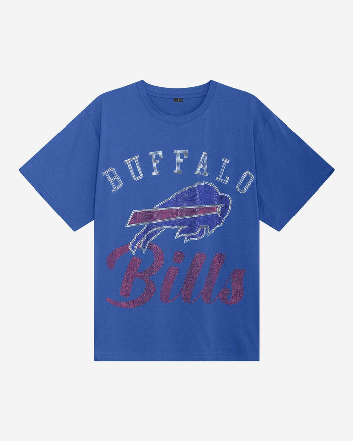 Buffalo Bills Womens Rhinestone Logo Oversized T-Shirt FOCO S - FOCO.com