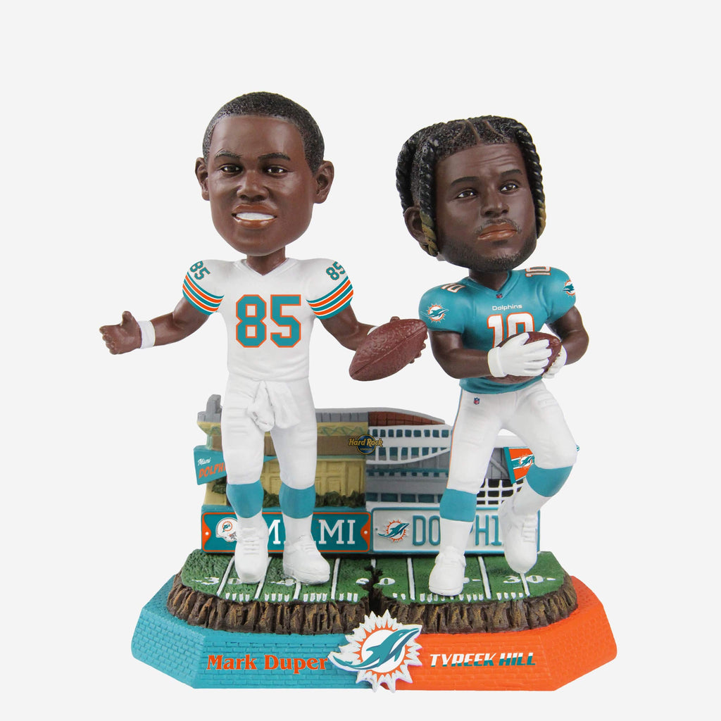 Mark Duper & Tyreek Hill Miami Dolphins Then And Now Bobblehead FOCO