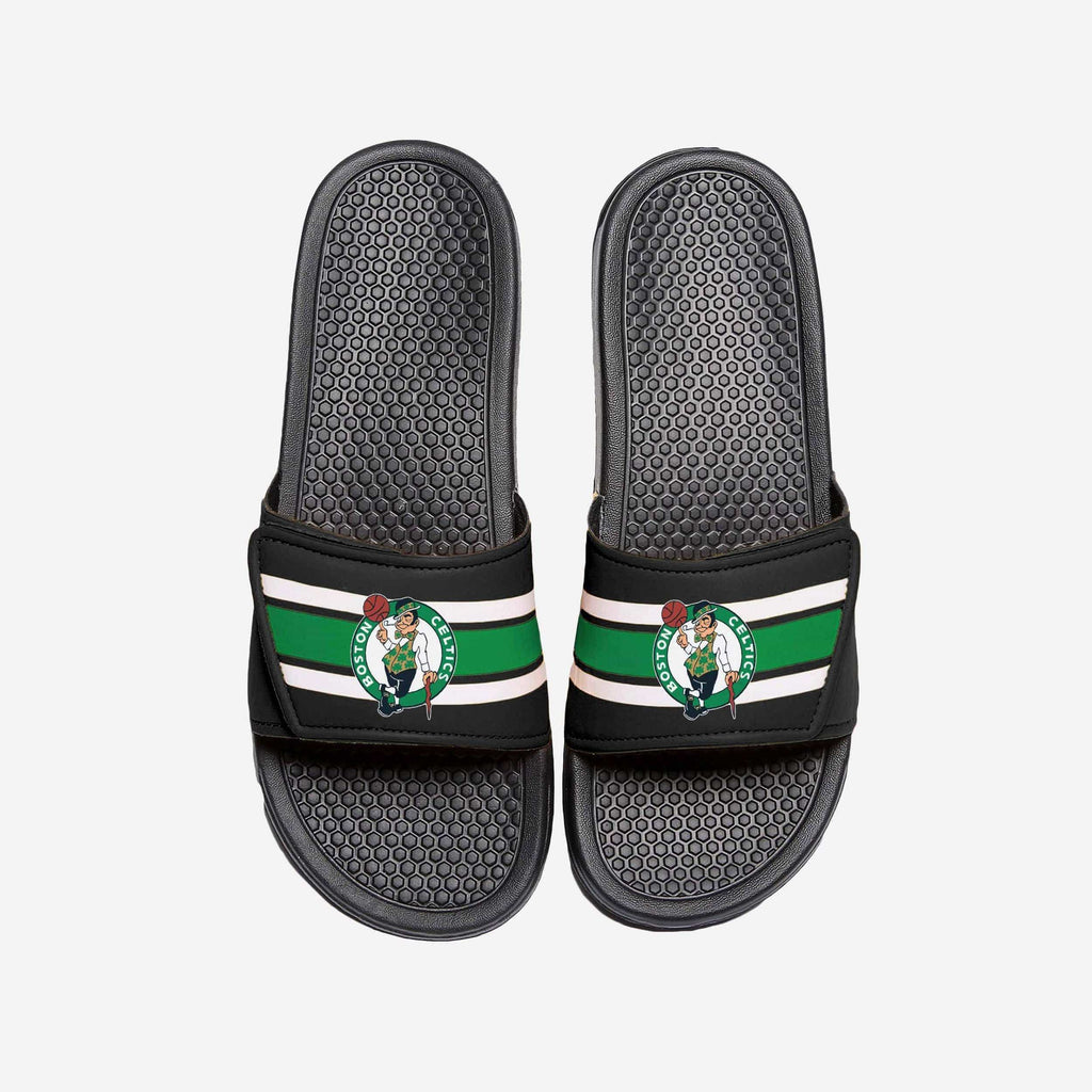 Boston Celtics Stripe Legacy Sport Slide FOCO S - FOCO.com