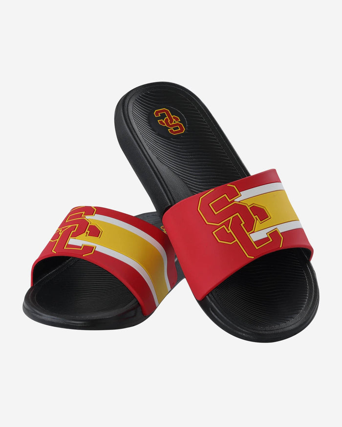 USC Trojans Striped Big Logo Raised Slide FOCO - FOCO.com