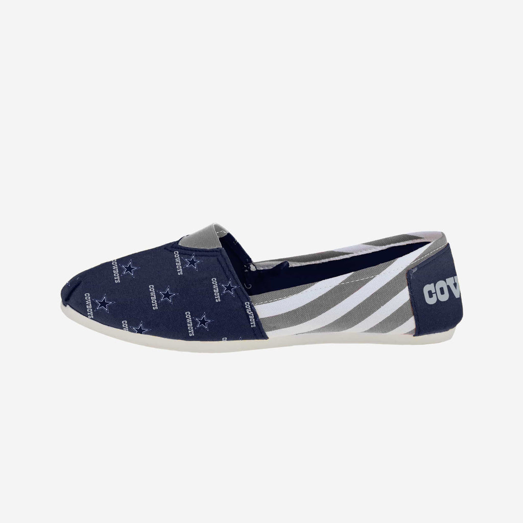 Dallas Cowboys Womens Stripe Canvas Shoe FOCO - FOCO.com