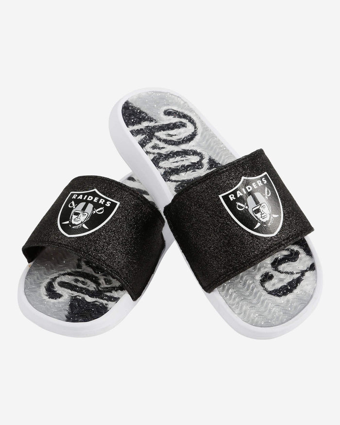 Las Vegas Raiders Womens Glitter Gel Slide FOCO - FOCO.com