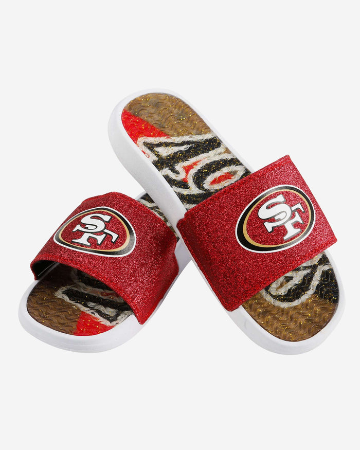 San Francisco 49ers Womens Glitter Gel Slide FOCO - FOCO.com