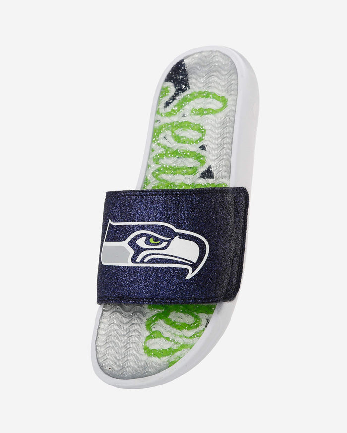 Seattle Seahawks Womens Glitter Gel Slide FOCO - FOCO.com