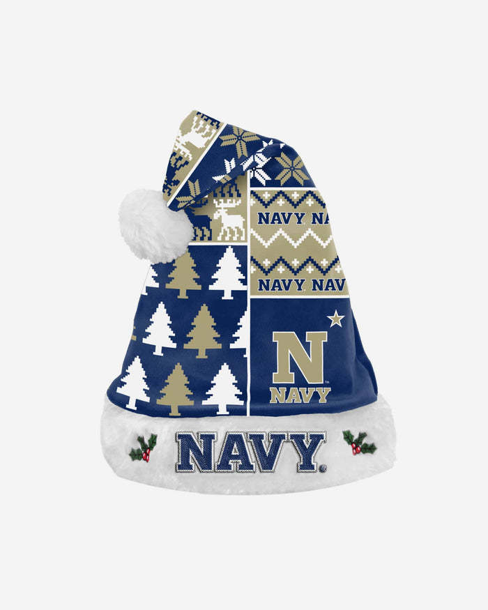 Navy Midshipmen Busy Block Family Holiday Santa Hat FOCO - FOCO.com