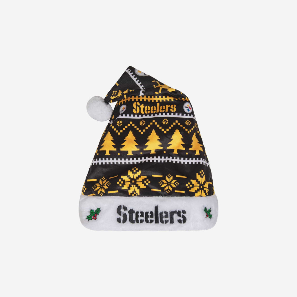 Pittsburgh Steelers Family Holiday Santa Hat FOCO - FOCO.com