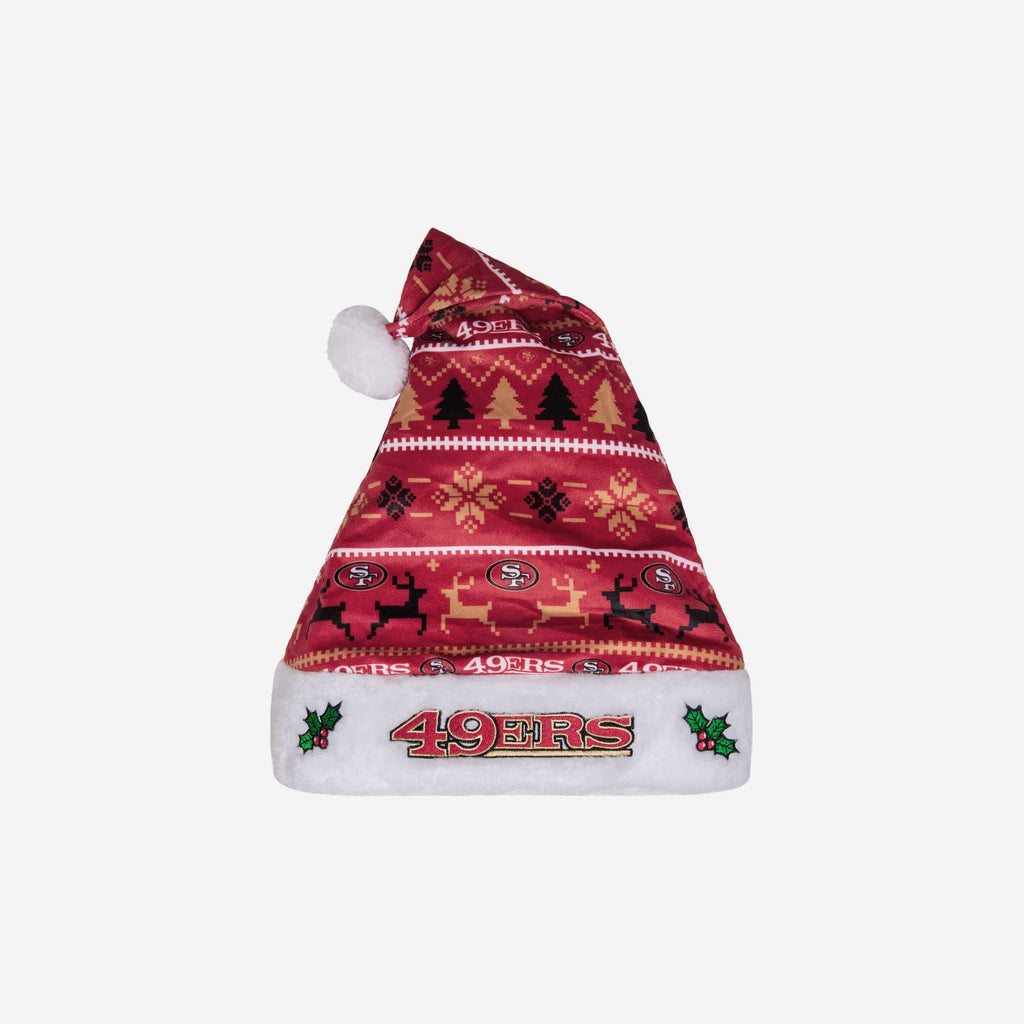 San Francisco 49ers Family Holiday Santa Hat FOCO - FOCO.com
