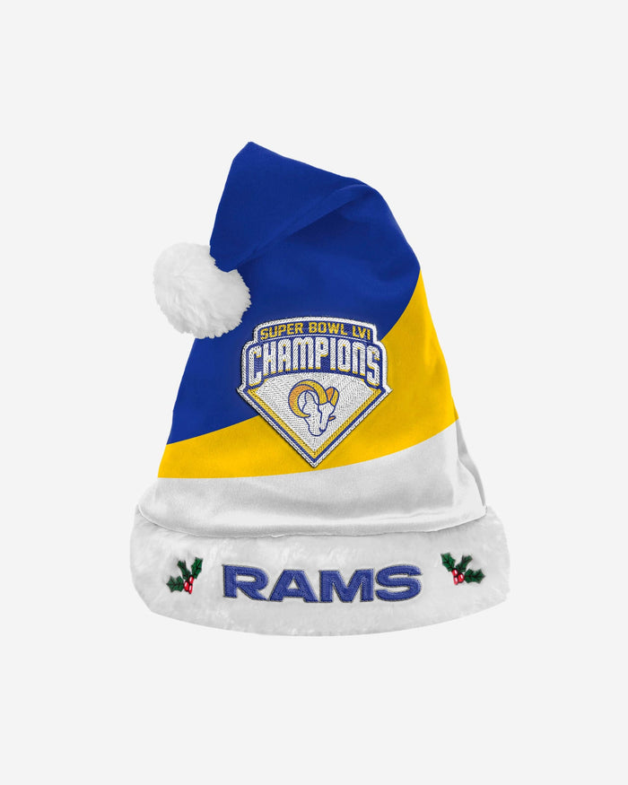 Los Angeles Rams Super Bowl LVI Champions Santa Hat FOCO - FOCO.com