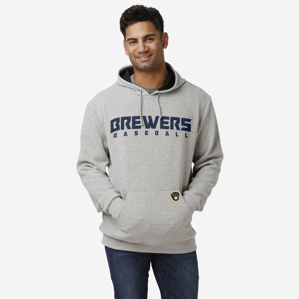Milwaukee Brewers Gray Woven Hoodie FOCO S - FOCO.com
