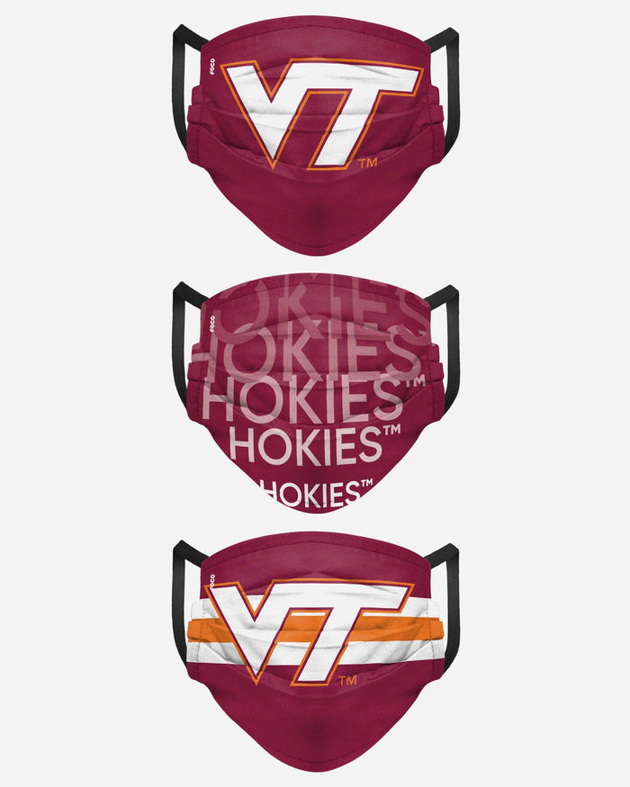 Virginia Tech Hokies Matchday 3 Pack Face Cover FOCO - FOCO.com