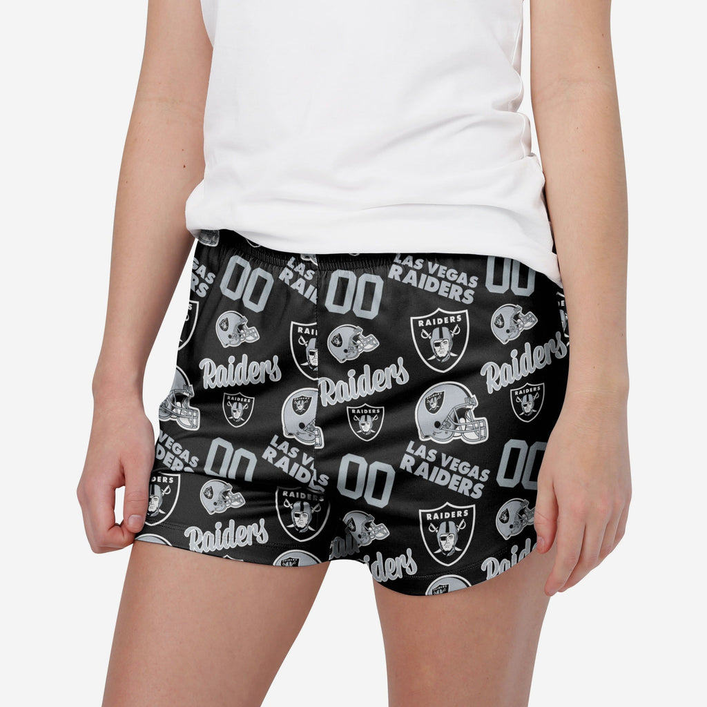 Las Vegas Raiders Womens Gameday Ready Lounge Shorts FOCO S - FOCO.com