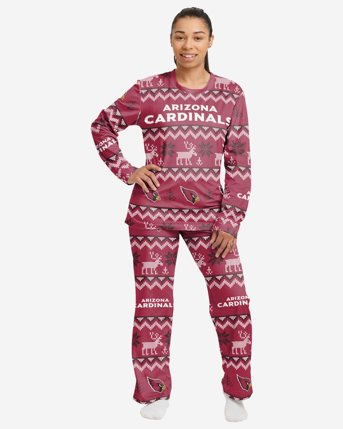 Arizona Cardinals Womens Ugly Pattern Family Holiday Pajamas FOCO S - FOCO.com