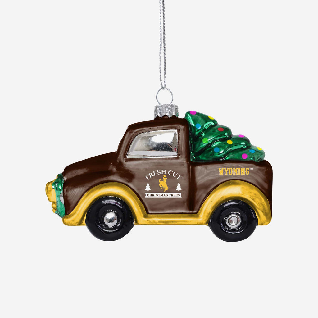 Wyoming Cowboys Blown Glass Truck Ornament FOCO - FOCO.com
