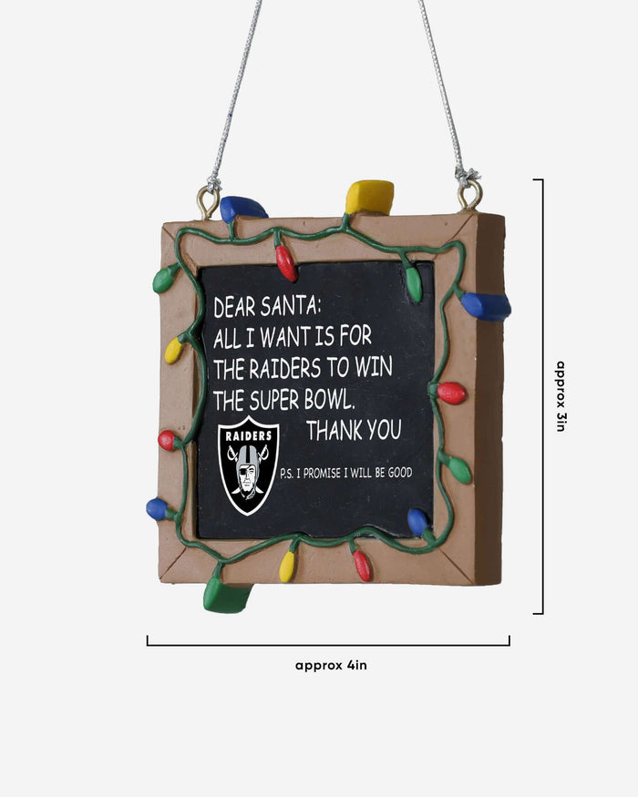 Las Vegas Raiders Resin Chalkboard Sign Ornament FOCO - FOCO.com