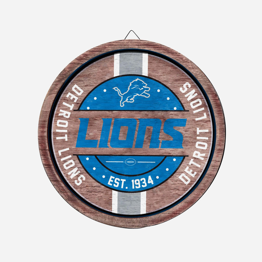 Detroit Lions Wooden Barrel Sign FOCO - FOCO.com