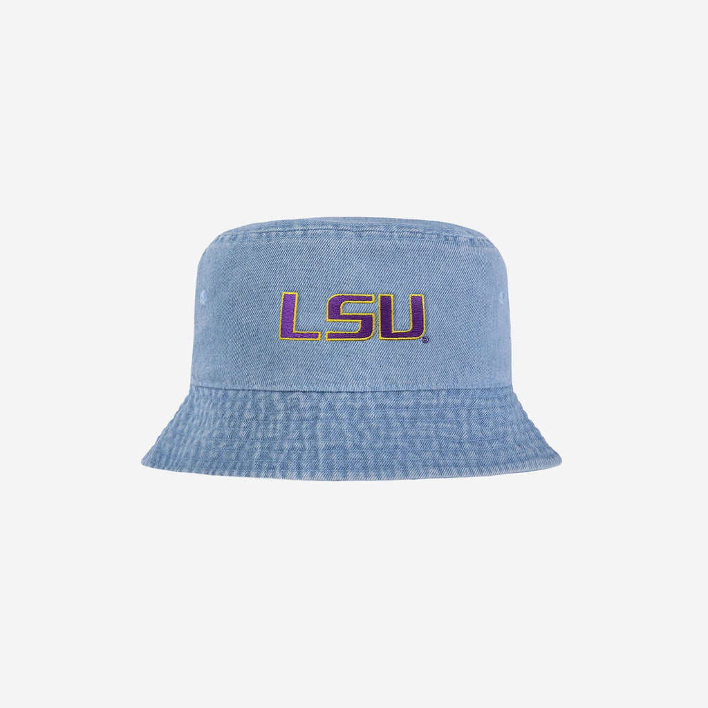 LSU Tigers Denim Bucket Hat FOCO - FOCO.com