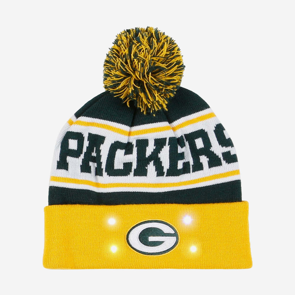 Green Bay Packers NFL Wordmark Light Up Printed Beanie