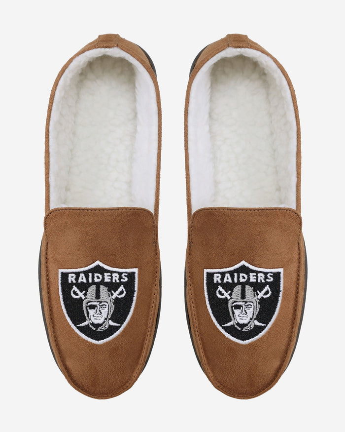 Las Vegas Raiders Beige Moccasin Slipper FOCO - FOCO.com