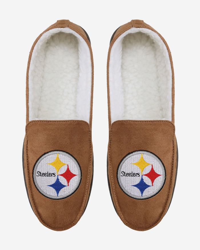 Pittsburgh Steelers Beige Moccasin Slipper FOCO - FOCO.com