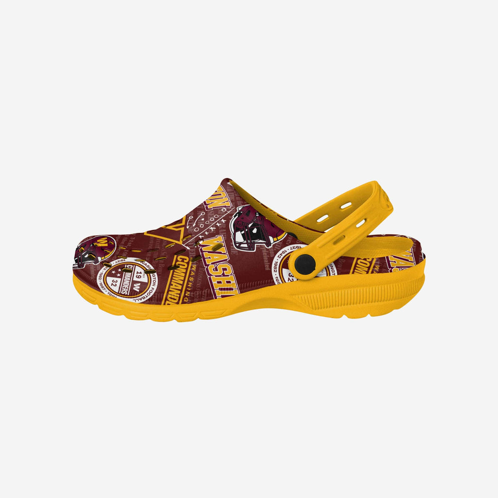 Washington Commanders Historic Print Clog With Strap FOCO S - FOCO.com