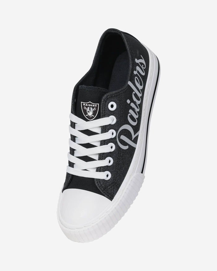 Las Vegas Raiders Womens Color Glitter Low Top Canvas Shoes FOCO - FOCO.com