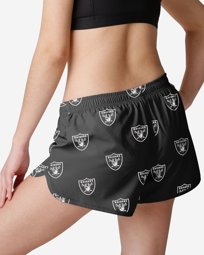 Las Vegas Raiders Womens Mini Print Running Shorts FOCO - FOCO.com
