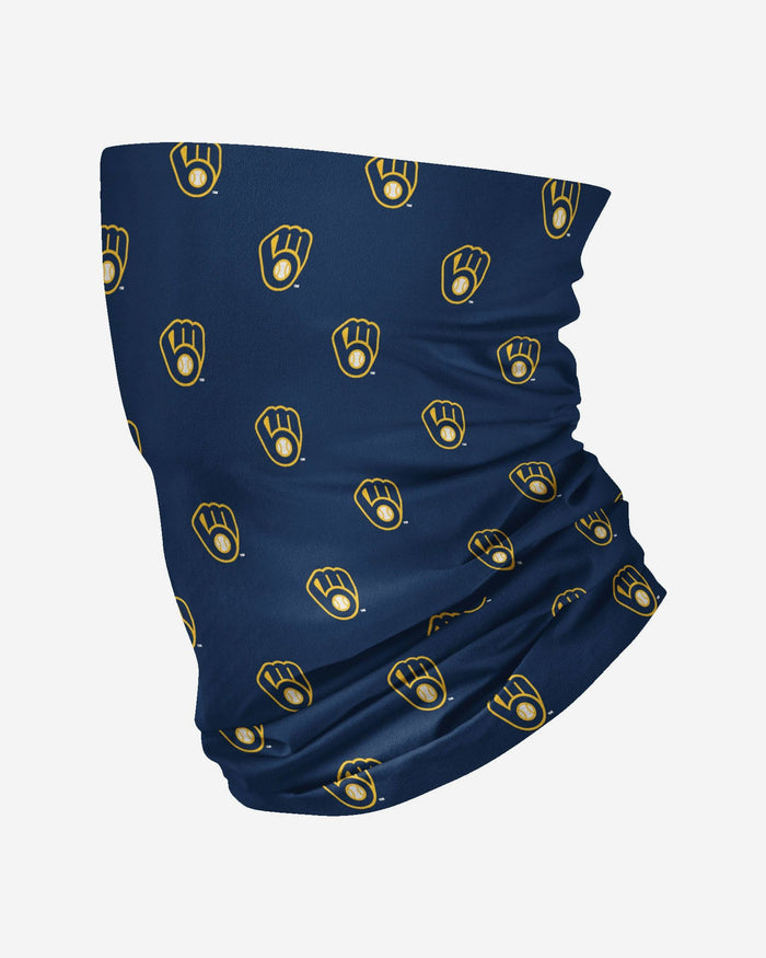 Milwaukee Brewers Mini Print Logo Gaiter Scarf FOCO - FOCO.com