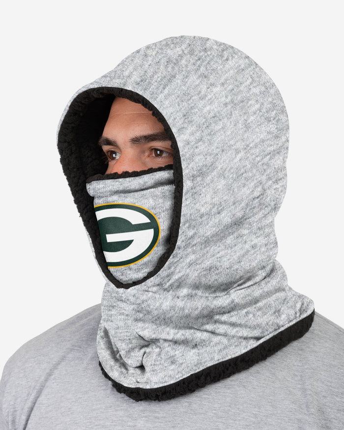Green Bay Packers Heather Grey Big Logo Hooded Gaiter FOCO - FOCO.com