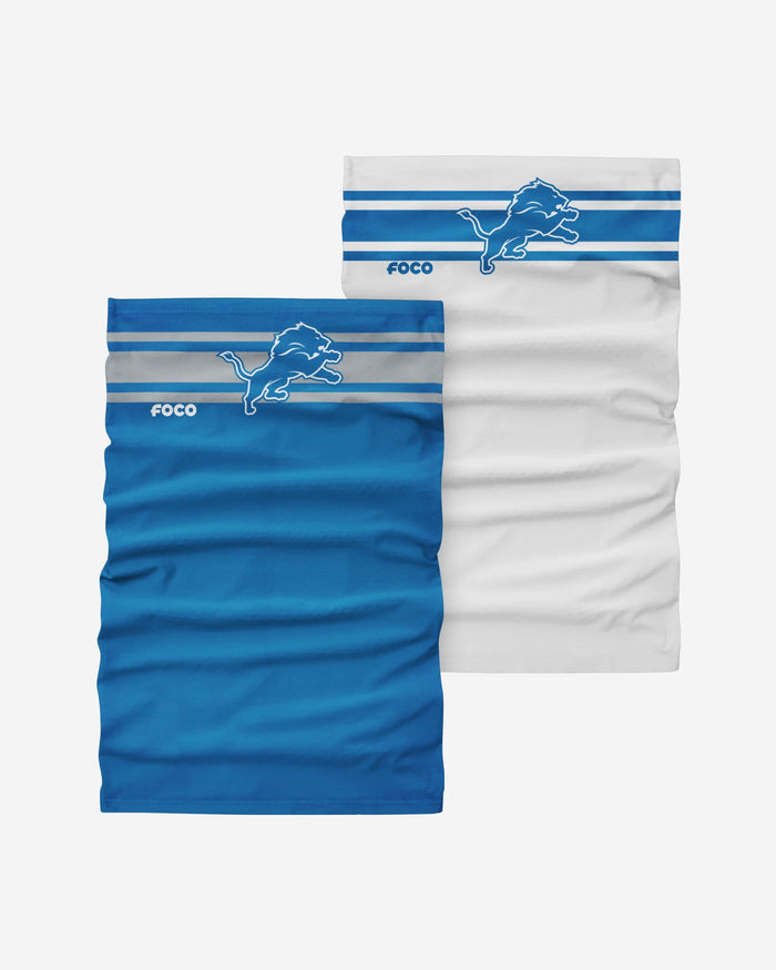 Detroit Lions Stitched 2 Pack Gaiter Scarf FOCO - FOCO.com