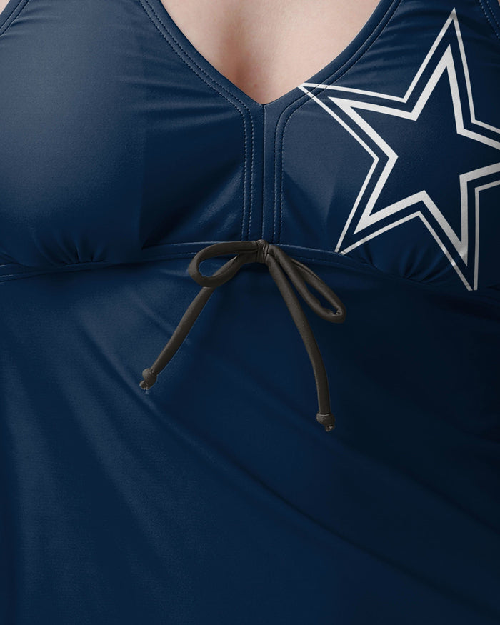 Dallas Cowboys Womens Summertime Solid Tankini FOCO - FOCO.com