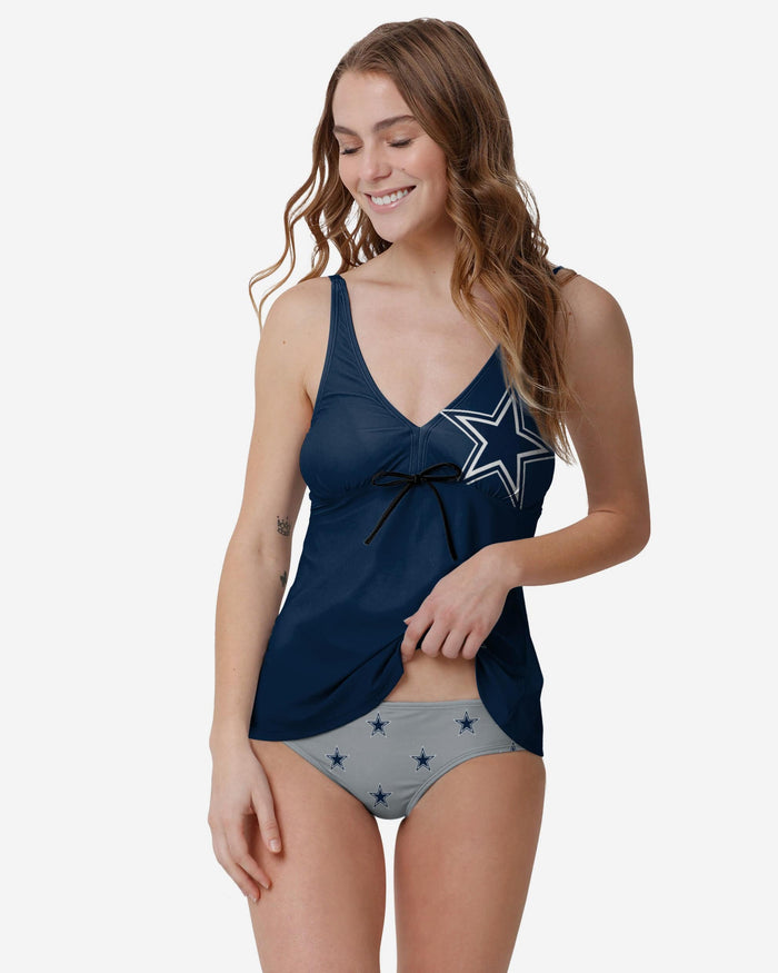 Dallas Cowboys Womens Summertime Solid Tankini FOCO - FOCO.com