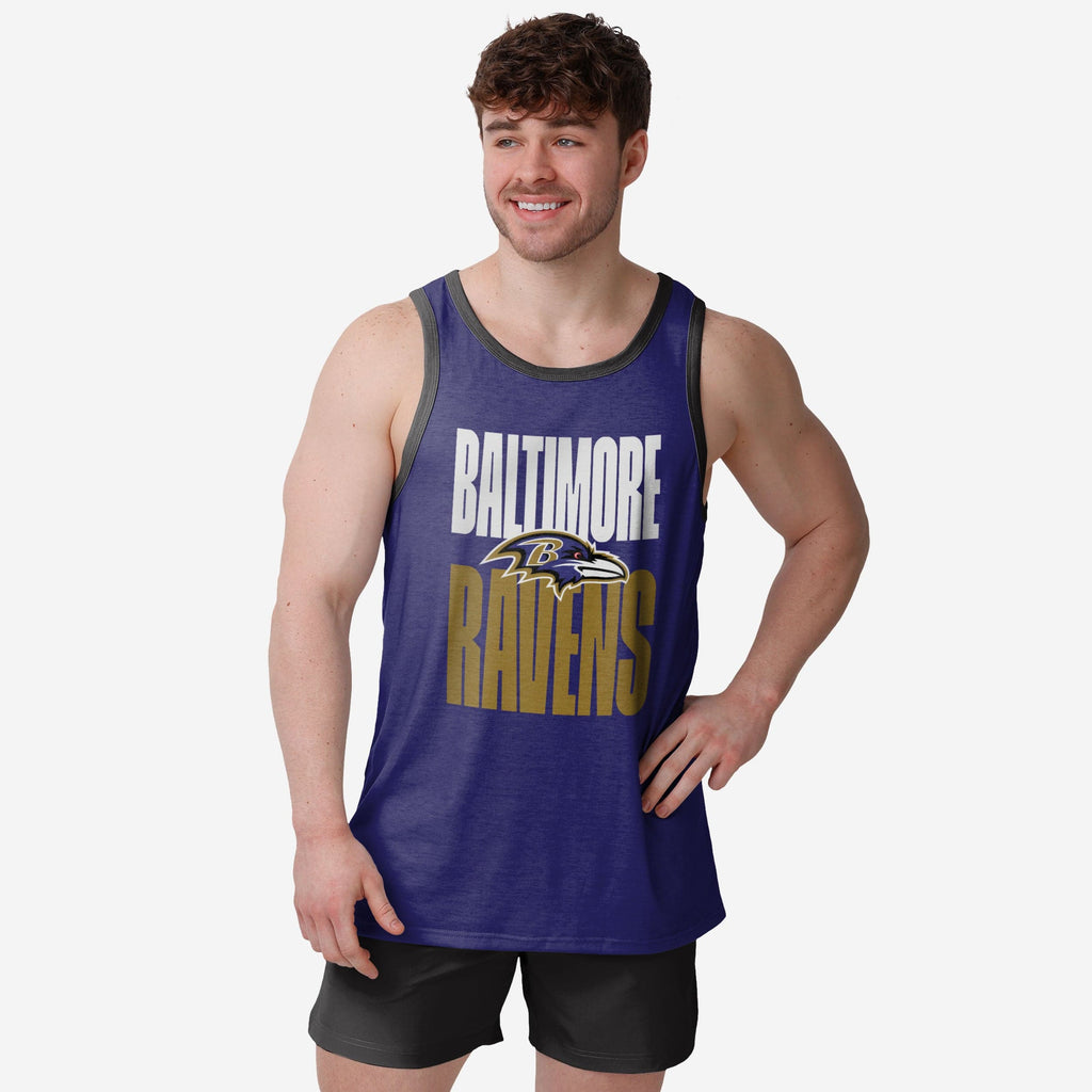 Baltimore Ravens Solid Wordmark Sleeveless Top FOCO S - FOCO.com
