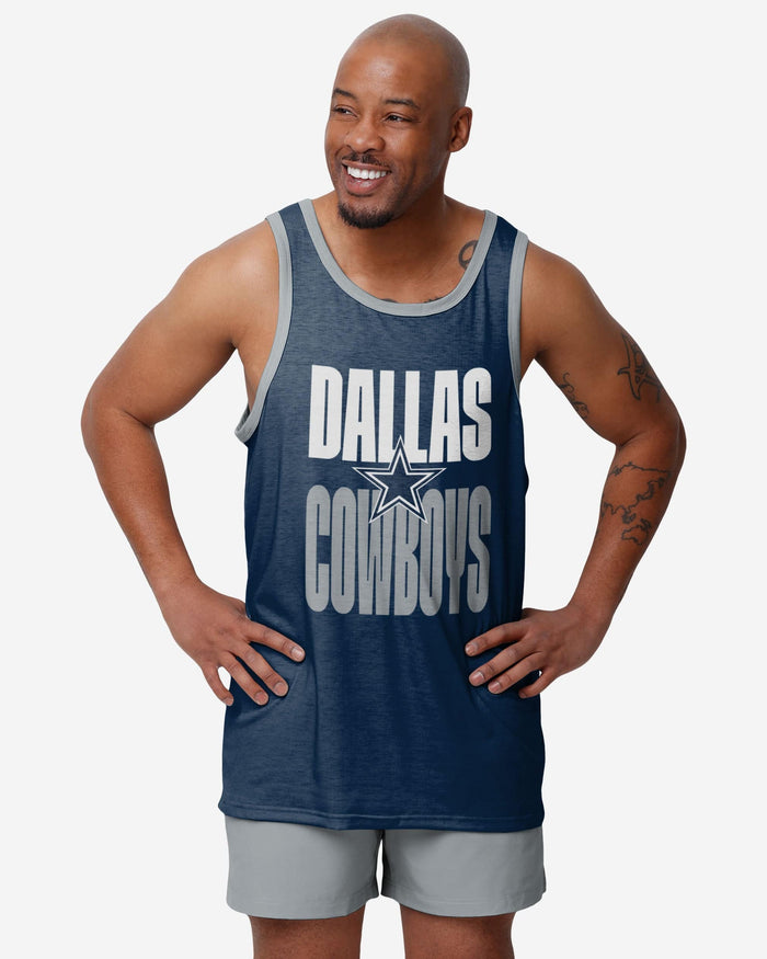 Dallas Cowboys Solid Wordmark Sleeveless Top FOCO S - FOCO.com