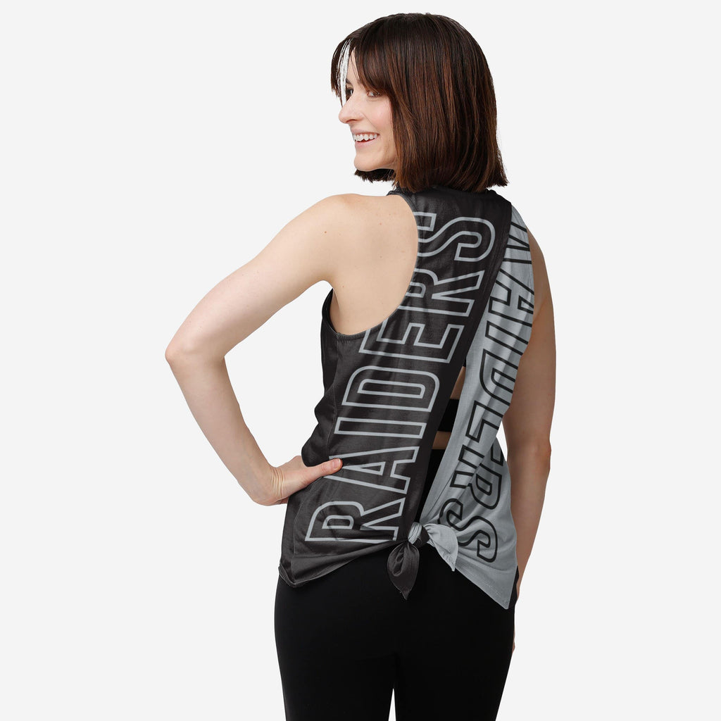 Las Vegas Raiders Womens Tie-Breaker Sleeveless Top FOCO S - FOCO.com