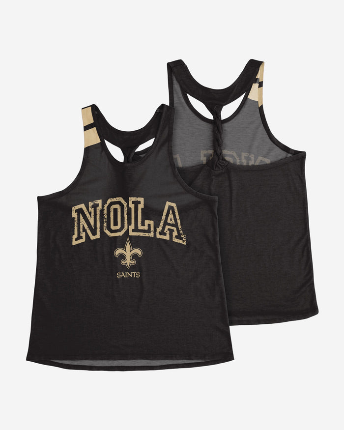 New Orleans Saints Womens Team Twist Sleeveless Top FOCO - FOCO.com