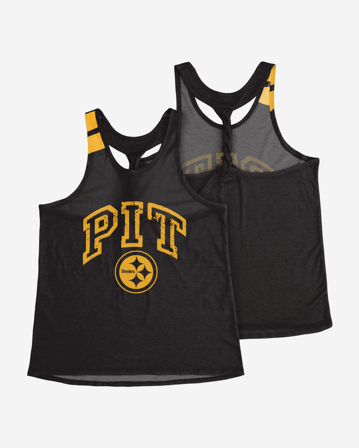 Pittsburgh Steelers Womens Team Twist Sleeveless Top FOCO - FOCO.com