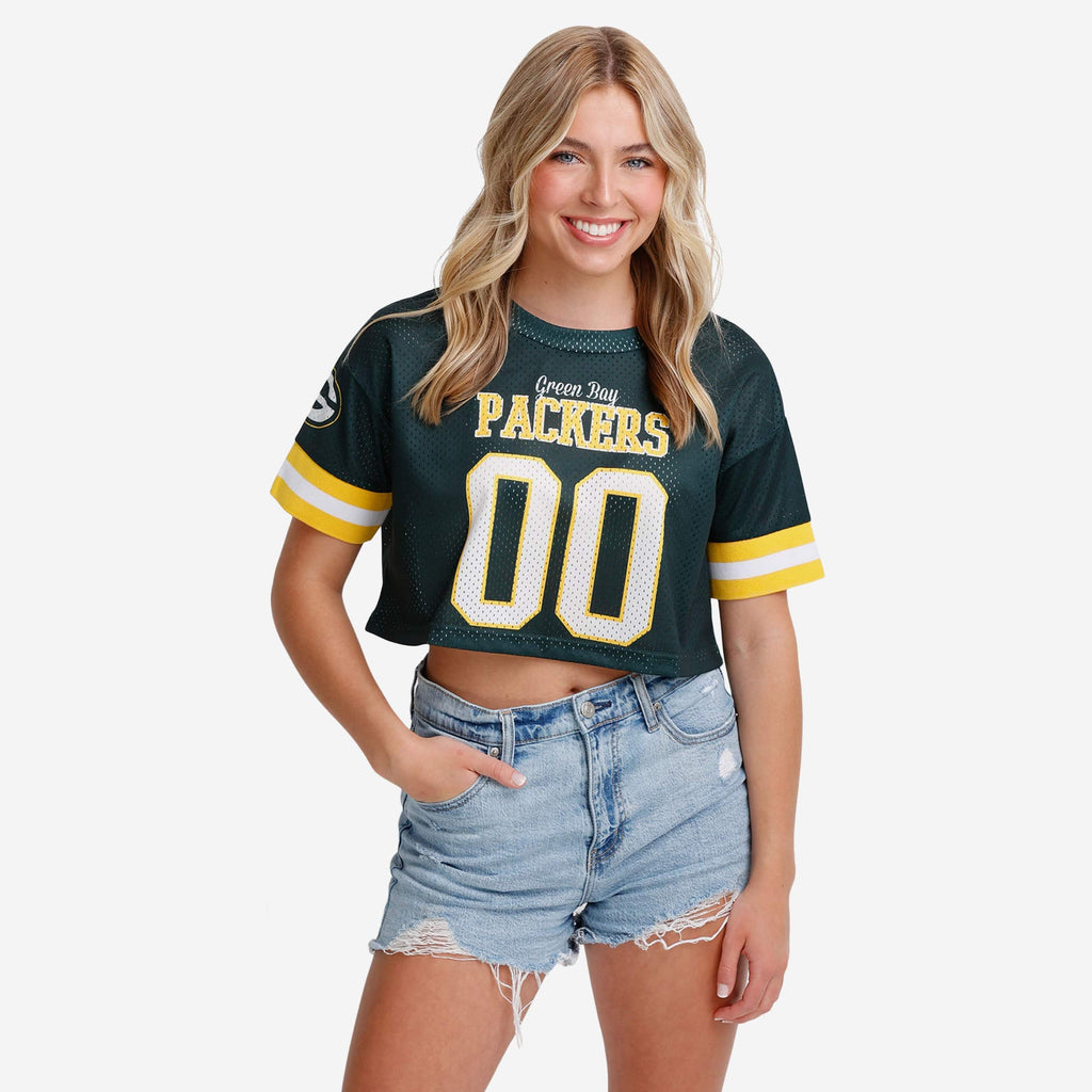 Green Bay Packers Womens Gameday Mesh Crop Top FOCO S - FOCO.com