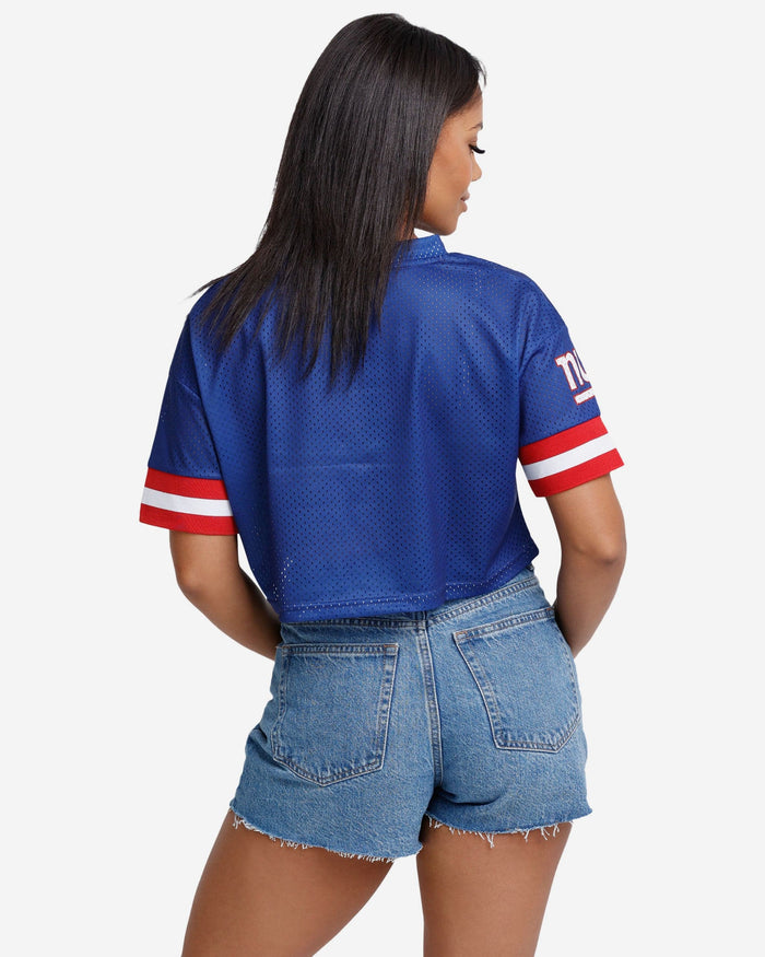 New York Giants Womens Gameday Mesh Crop Top FOCO - FOCO.com