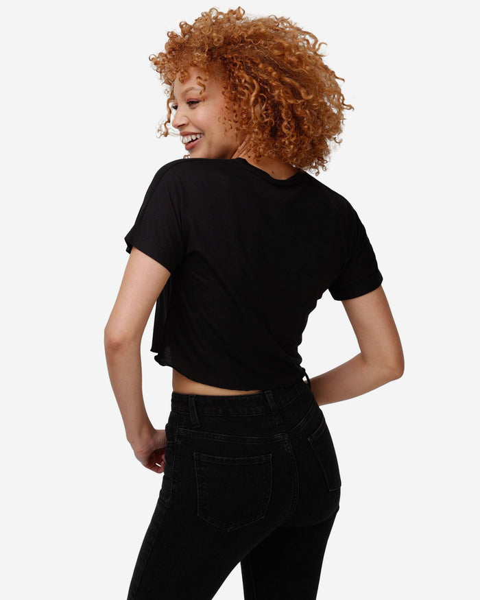 Kansas City Chiefs Womens Petite Distressed Wordmark Crop Top FOCO - FOCO.com