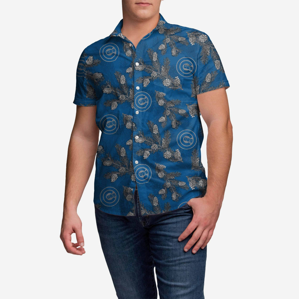 Chicago Cubs Pinecone Button Up Shirt FOCO S - FOCO.com