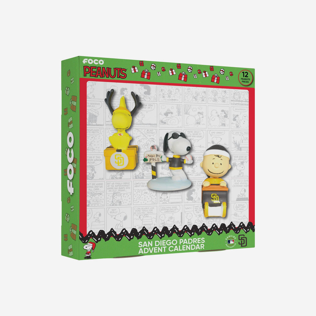 San Diego Padres Peanuts Bobblehead Advent Calendar FOCO - FOCO.com
