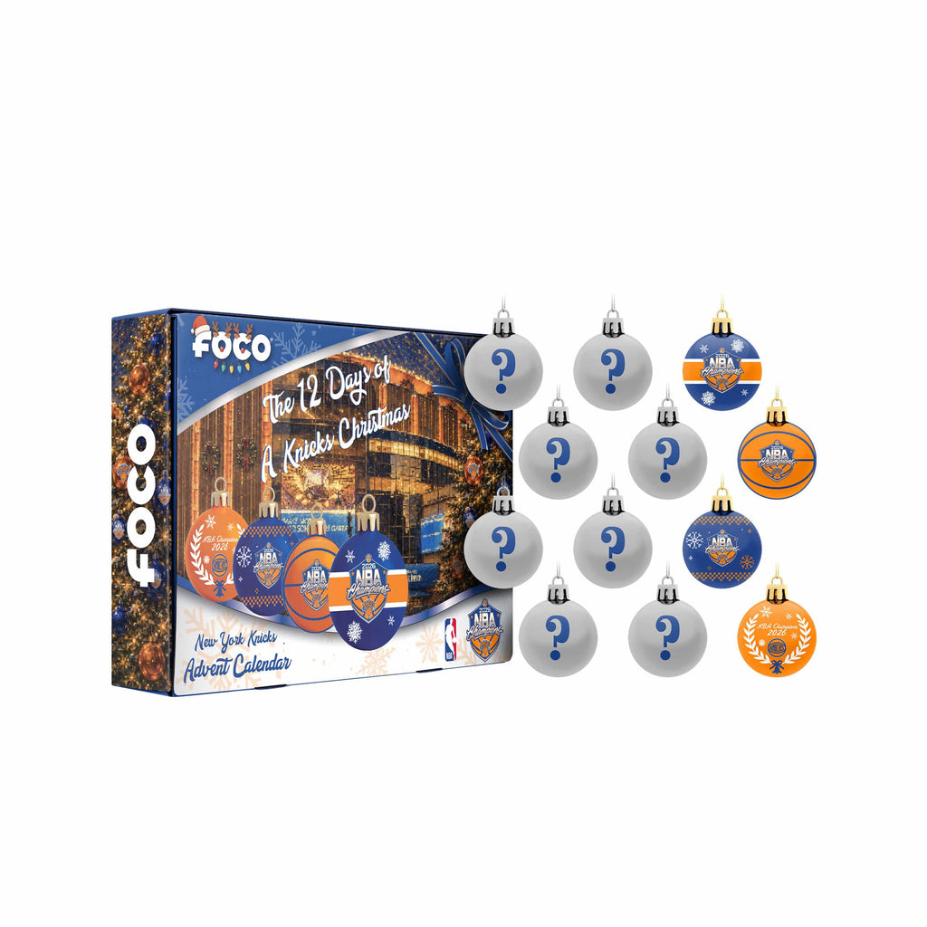 New York Knicks 2026 NBA Champions Ornament Set Advent Calendar FOCO - FOCO.com