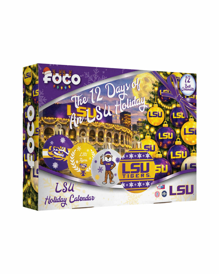 LSU Tigers Ornament Set Advent Calendar FOCO - FOCO.com