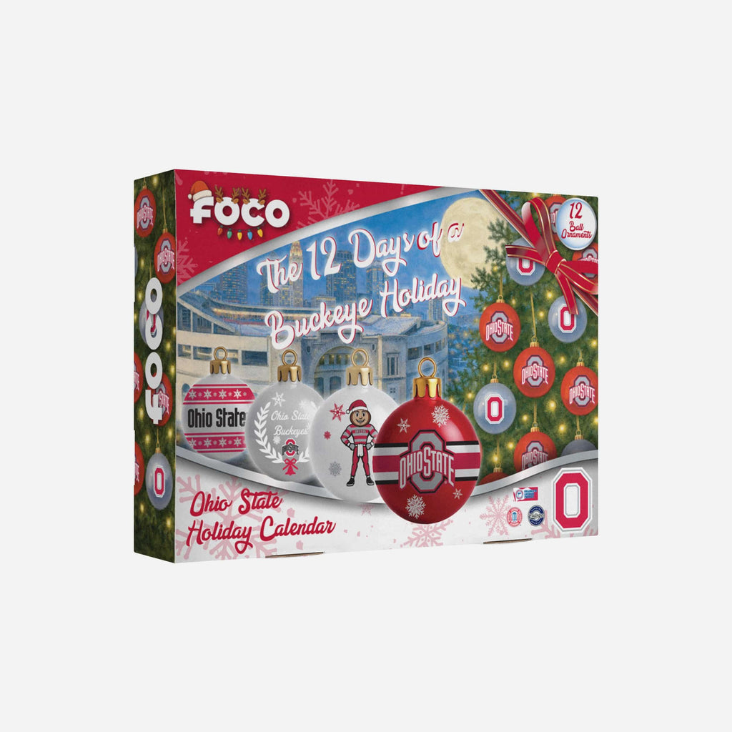 Ohio State Buckeyes Ornament Set Advent Calendar FOCO - FOCO.com
