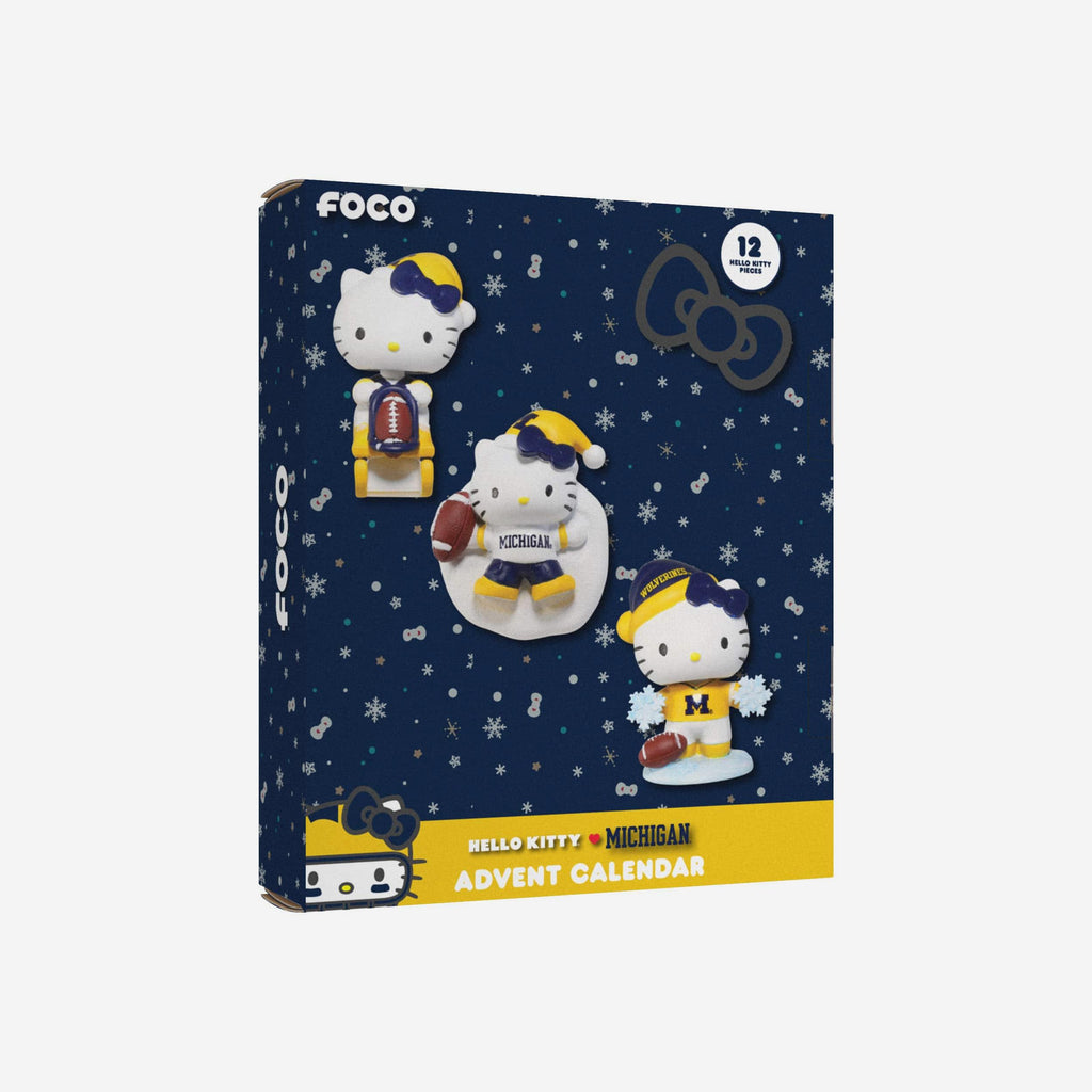 Michigan Wolverines Hello Kitty® Bobblehead Advent Calendar FOCO - FOCO.com