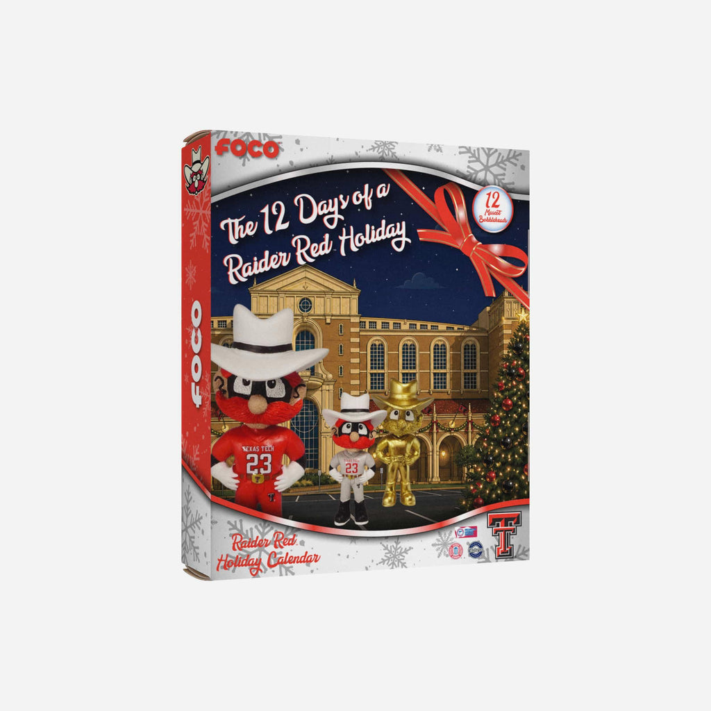Texas Tech Red Raiders Mascot Bobblehead Advent Calendar FOCO - FOCO.com