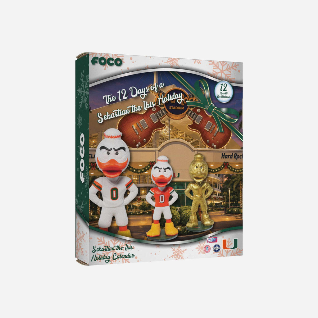 Miami Hurricanes Mascot Bobblehead Advent Calendar FOCO - FOCO.com