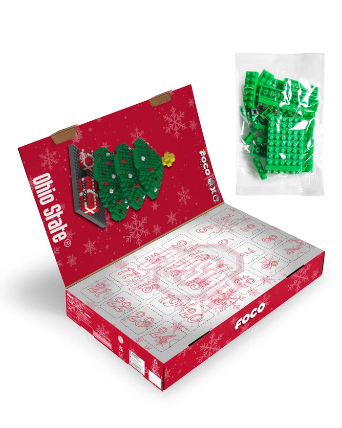 Ohio State Buckeyes BRXLZ Tree Advent Calendar FOCO - FOCO.com